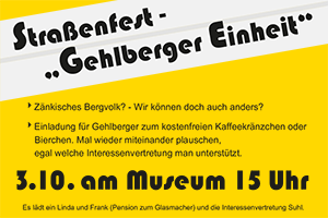 Straßenfest Gehlberger Einheit (Flyer)