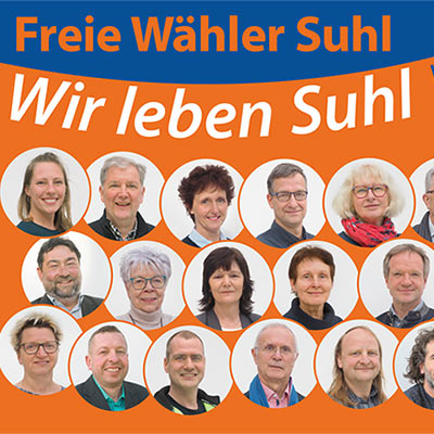 Freie Wähler Suhl Wahl-Banner: Wir leben Suhl